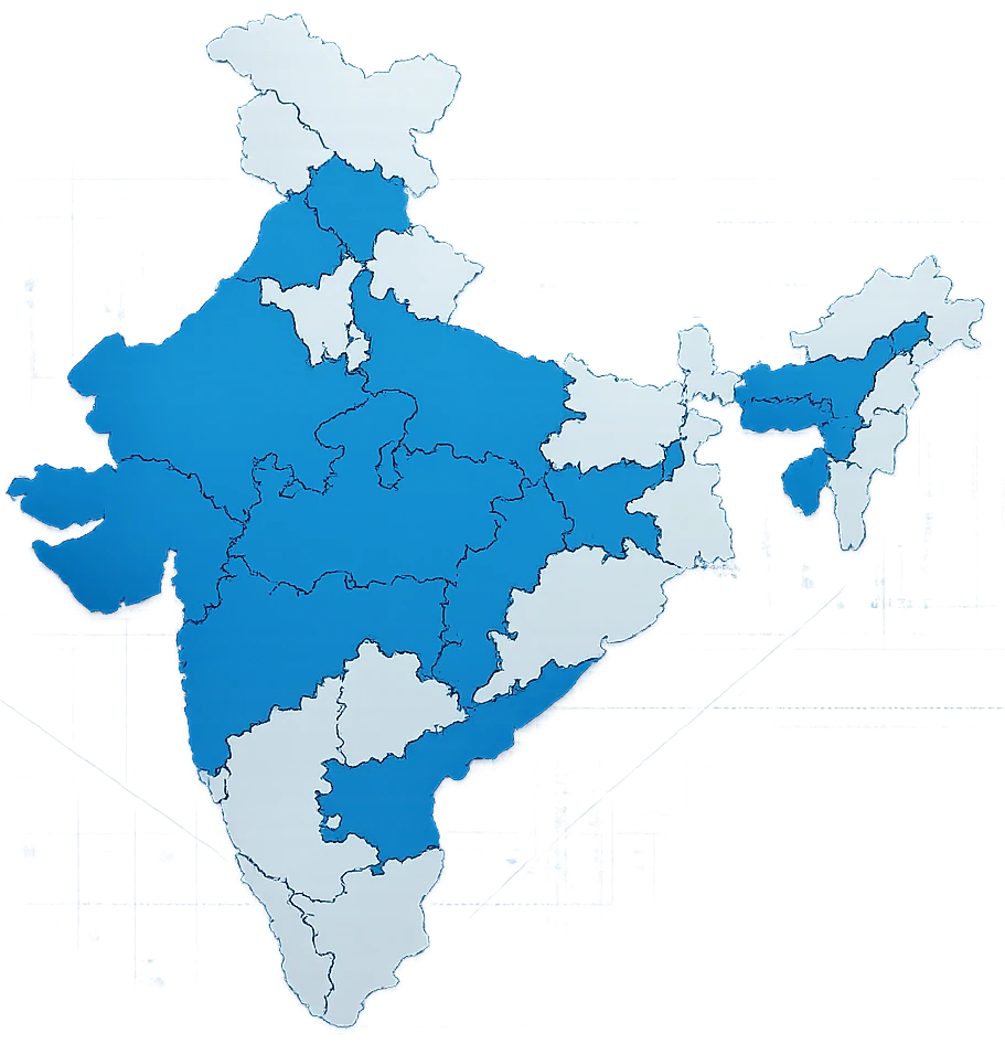 India map showing USTL project states